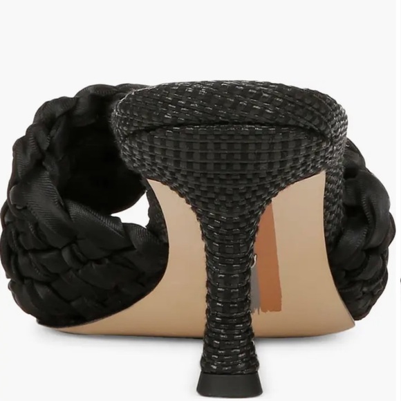 Sam Edelman Elegant Black knotted woven Women's kitten Heel sandal size 10 NIB! - Picture 12 of 13